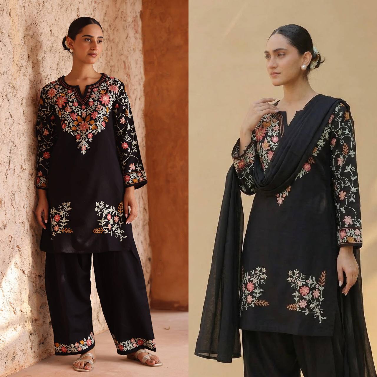 Ethereal Obsidian Floral Heritage Suit